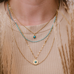 Collar multicapa sol piedras naturales