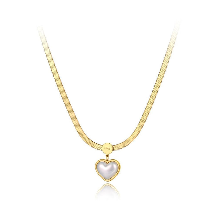 Collar corazón love perla