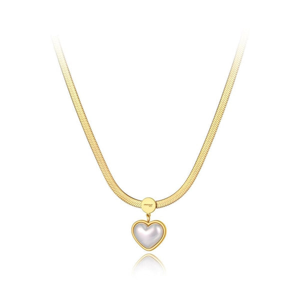Collar corazón love perla