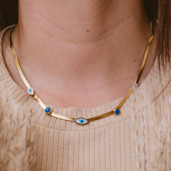 Choker cadena ojos turcos