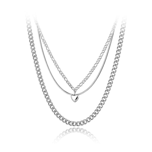 Collar triple cadena corazón
