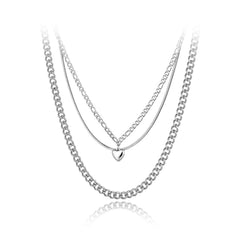 Collar triple cadena corazón