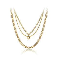 Collar triple cadena corazón