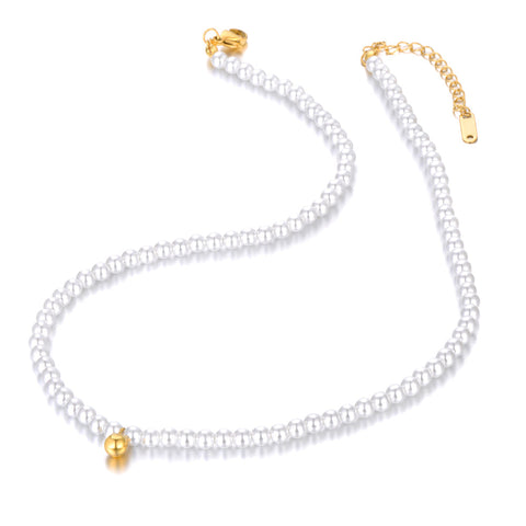 Collar perlas golden ball