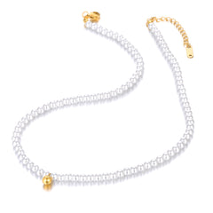 Collar perlas golden ball