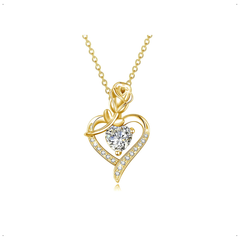 Collar Rosa Corazón 1 CT - CO0002C