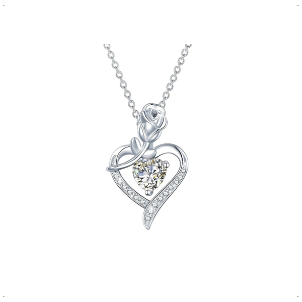 Collar Rosa Corazón 1 CT - CO0002C