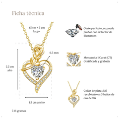 Collar Rosa Corazón 1 CT - CO0002C