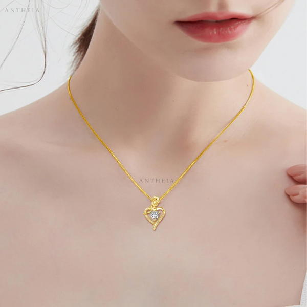 Collar Rosa Corazón 1 CT - CO0002C