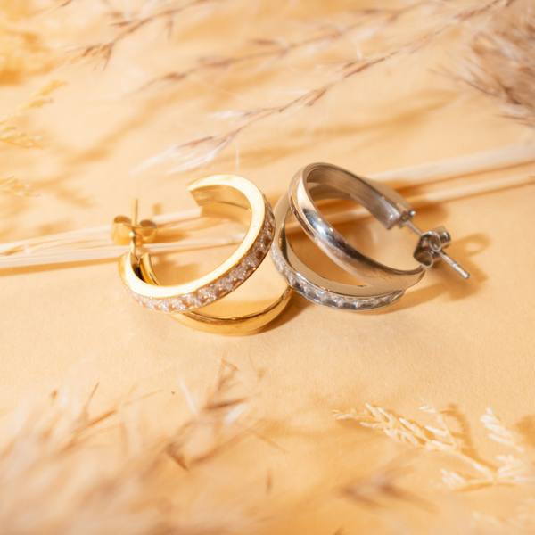 Aretes cristales doble