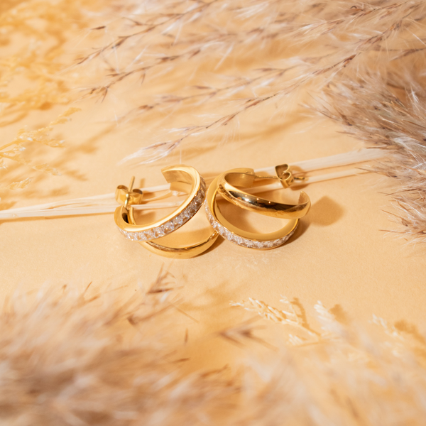 Aretes cristales doble