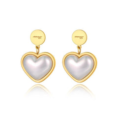 Aretes corazón perla