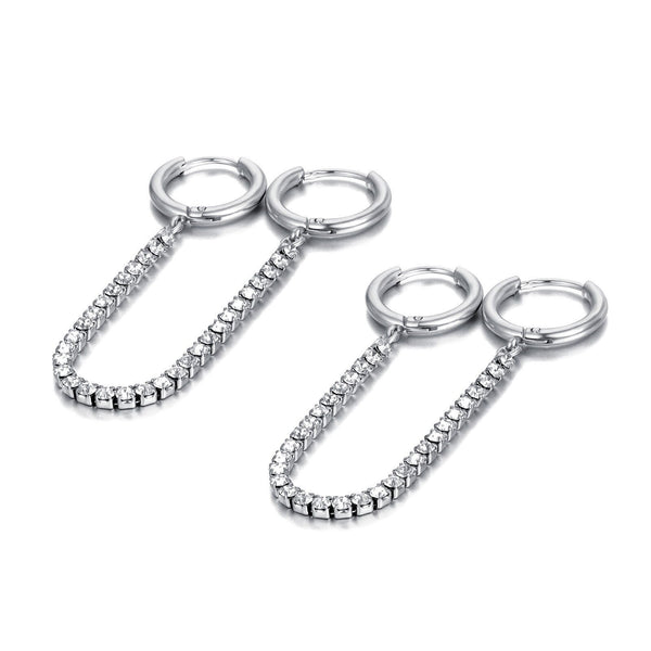 Aretes colgantes con diamantes
