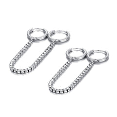 Aretes colgantes con diamantes