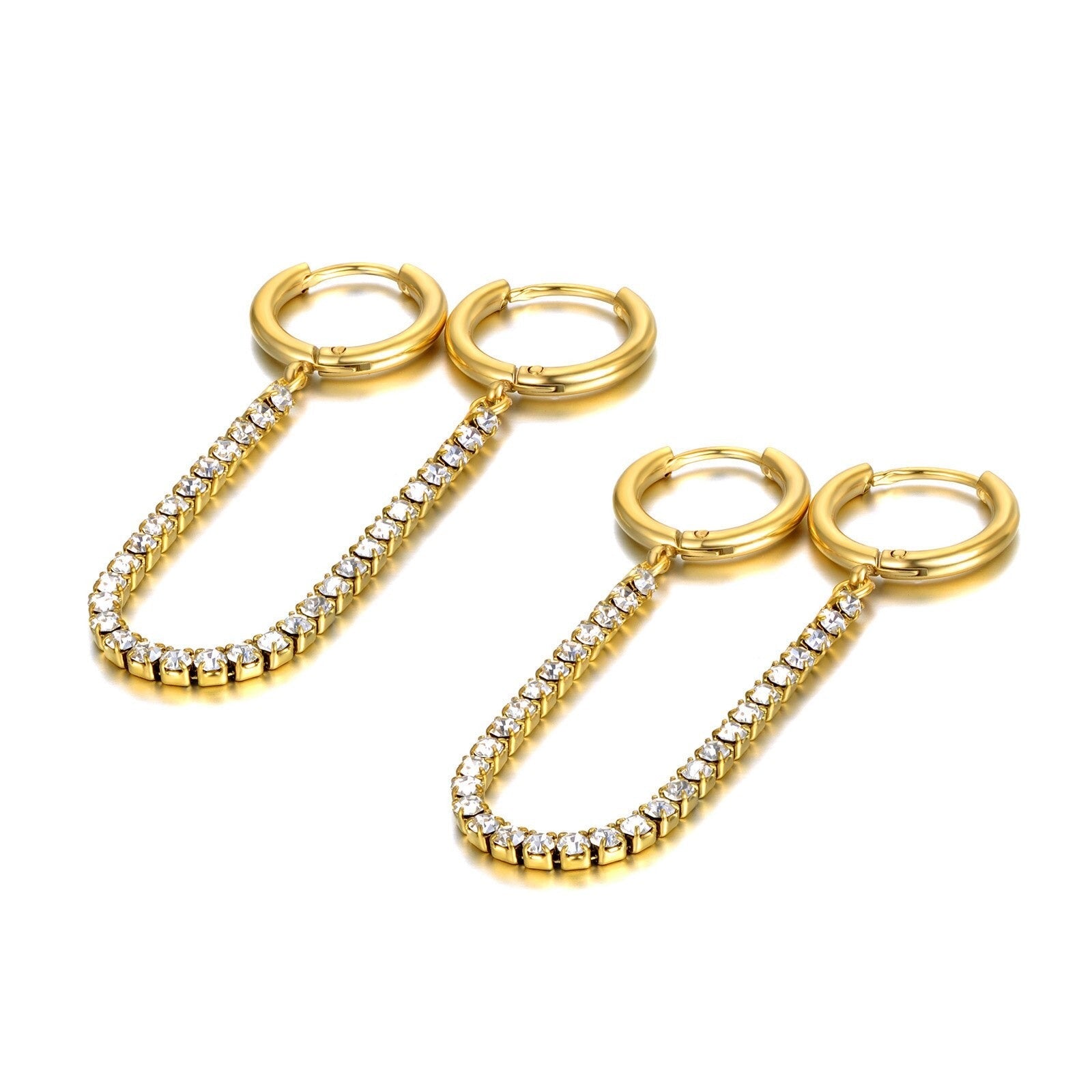 Aretes colgantes con diamantes