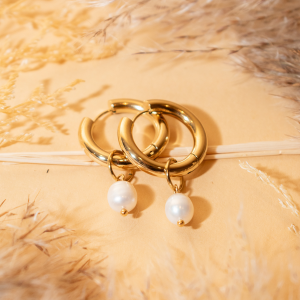 Aretes hoop perla