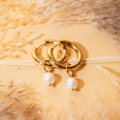 Aretes hoop perla