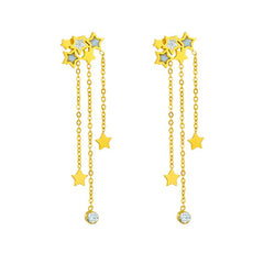 Aretes triple estrella colgante