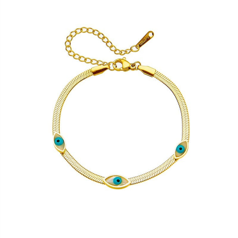 Pulsera cadena ojos turcos