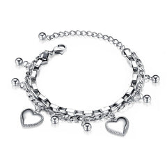 Pulsera corazones eslabones