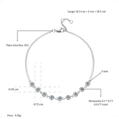 Pulsera Lunara Moissanita 0.9 CT - PO0002P