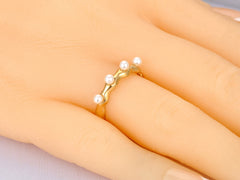 Anillo liso perlas