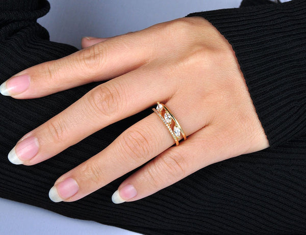 Anillo doble cristales