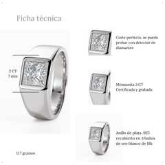 Anillo Princess Cut 2 CT - AN0059A