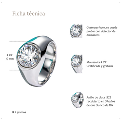 Anillo Round Cut 4 CT - AN0060A