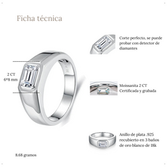 Anillo Emerald Cut 2 CT - AN0061A