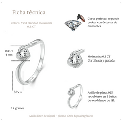 Anillo promesa corazón moissanita - AN0052A