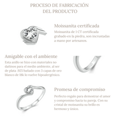 Anillo promesa corazón moissanita - AN0052A