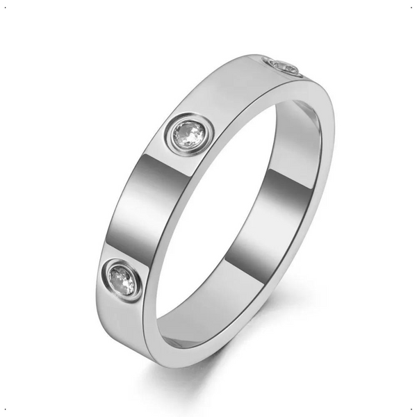 Anillo liso cristales