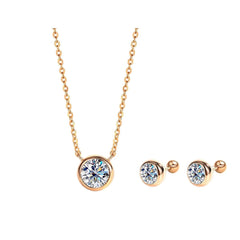 Conjunto moissanita circular