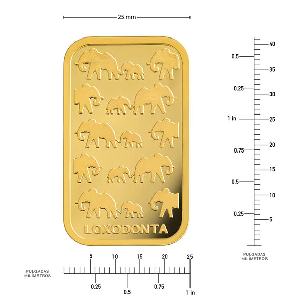 Lingote de Oro 1 oz - RAND Elefantes Africanos