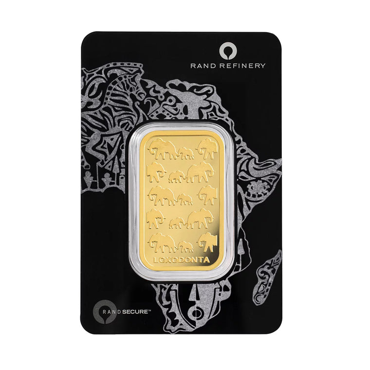 Lingote de Oro 1 oz - RAND Elefantes Africanos