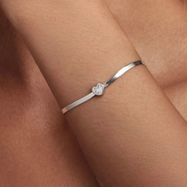 Pulsera corazón cristal